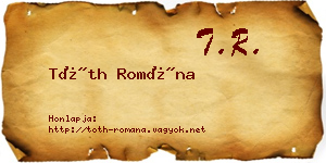 Tóth Romána névjegykártya